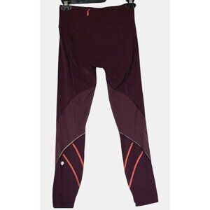 Lululemon All Meshed Up Bordeaux Drama Flash Light 7/8 Tight Leggings